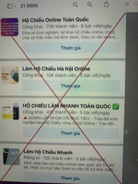 Cảnh báo bị chiếm đoạt thông tin cá nhân khi nhờ làm hộ chiếu nhanh trên mạng