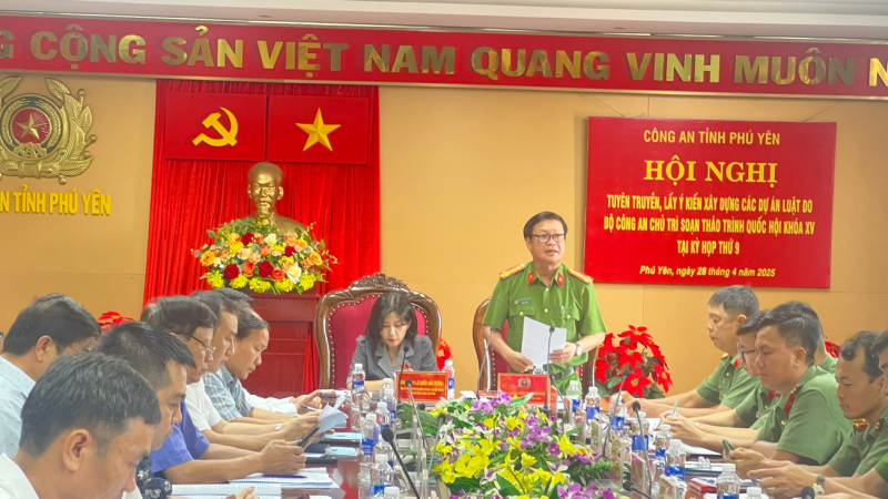 Công an tỉnh Phú Yên tổ chức Hội nghị tuyên truyền lấy ý kiến các dự án luật do Bộ Công an chủ trì trình Quốc hội khóa XV tại kỳ họp thứ 9