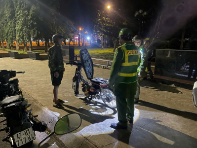 Công an xã Quảng Phú phối hợp Phòng Cảnh sát cơ động Công an tỉnh Đắk Lắk tổ chức tuần tra kiểm soát bảo đảm ANTT