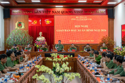Toàn lực lượng Công an tỉnh Đắk Lắk nhanh chóng bắt tay vào thực hiện các mục tiêu, chỉ tiêu, nhiệm vụ năm 2026 sau Tết Nguyên đán Bính Ngọ