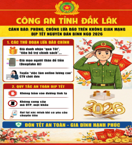 Cảnh báo một số thủ đoạn lừa đảo chiếm đoạt tài sản trên không gian mạng trong dịp tết Nguyên đán Bính Ngọ 2026