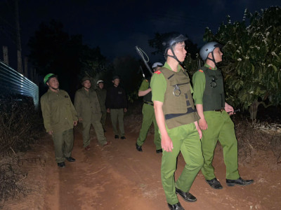 Công an xã Pơng Drang tăng cường công tác tuần tra ban đêm đảm bảo an ninh trật tự trên địa bàn