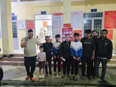 Công an xã Ea Trang kịp thời tiếp nhận, hỗ trợ 03 thiếu niên ở xã Nhân Cơ, tỉnh Lâm Đồng trở về với gia đình