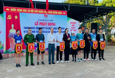 Công an xã tích cực hưởng ứng ngày chạy olympic vì sức khỏe toàn dân và giải chạy việt dã xã Ea Drông năm 2026