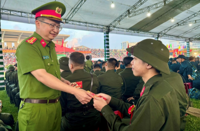 Công an phường Phú Yên bảo đảm an ninh, an toàn lễ giao nhận quân năm 2026