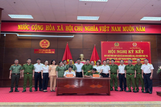 Ký kết Quy chế phối hợp trong công tác bảo vệ an ninh quốc gia, bảo đảm trật tự, an toàn xã hội, đấu tranh phòng, chống tội phạm và vi phạm pháp luật trong lĩnh vực thuế trên địa bàn tỉnh Đắk Lắk