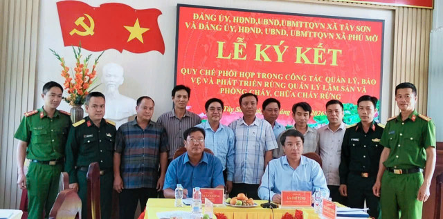 Xã Tây Sơn và xã Phú Mỡ ký kết quy chế phối hợp trong công tác quản lý, bảo vệ và phát triển rừng