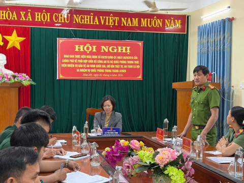 Hội nghị giao ban giữa 02 lực lượng Công an - Quân sự xã hòa mỹ