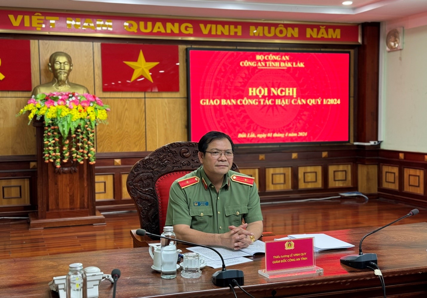 Công an tỉnh Đắk Lắk tổ chức giao ban trực tuyến công tác hậu cần toàn quý I năm 2024