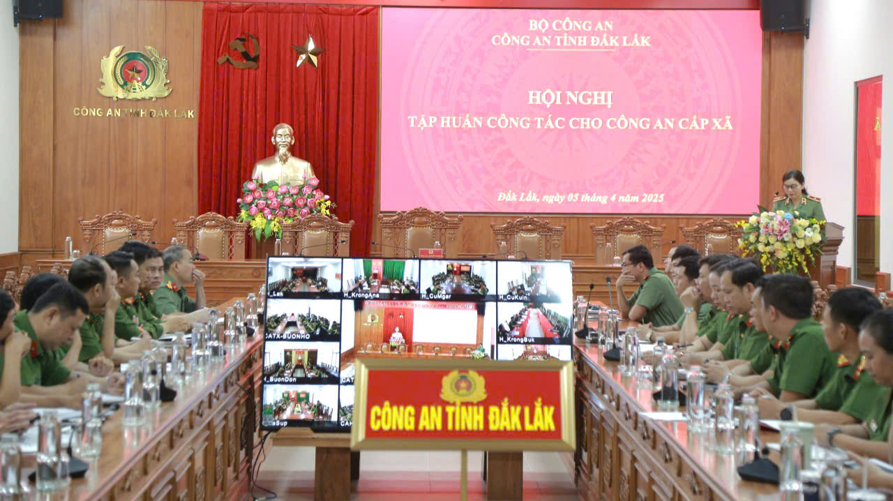 Công an tỉnh Đắk Lắk tổ chức Hội nghị tập huấn công tác cho Công an cấp xã năm 2025
