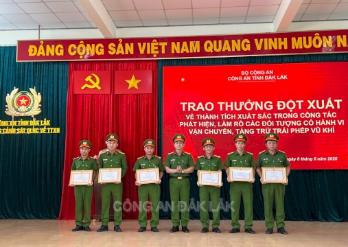 Khen thưởng đột xuất cho tập thể, cá nhân lập thành tích trong phát hiện, làm rõ các đối tượng có hành vi vận chuyển, tàng trữ vũ khí