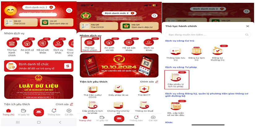 Hướng dẫn cấp Phiếu Lý lịch tư pháp trên ứng dụng VNeID