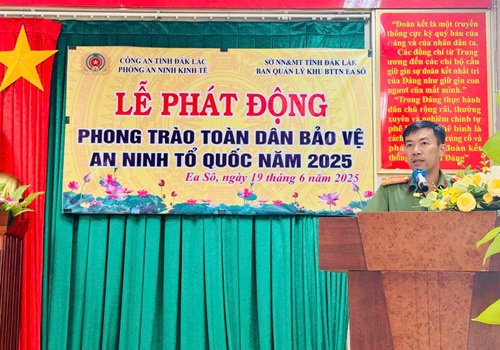 Phát động phong trào toàn dân bảo vệ an ninh Tổ quốc tại ban quản lý khu bảo tồn thiên nhiên Ea Sô tại huyện Ea Kar