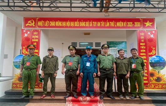 Bảo vệ an ninh, an toàn tuyệt đối Đại Hội đại biểu Đảng bộ xã Tuy An Tây, lần thứ I, nhiệm kì 2025 - 2030