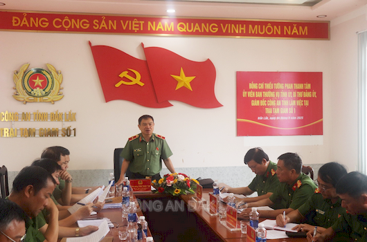 Giám đốc Công an tỉnh quan tâm chỉ đạo công tác quản lý giam giữ tại Trại tạm giam số 1, Công an tỉnh Đắk Lắk