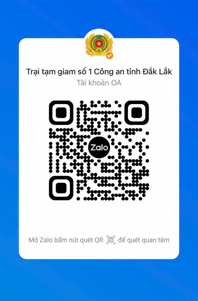 Công khai thông tin hỗ trợ công tác thăm can phạm trên trang Zalo OA - Một trong những giải pháp đẩy mạnh công tác cải cách hành chính của Trại tạm giam số 1