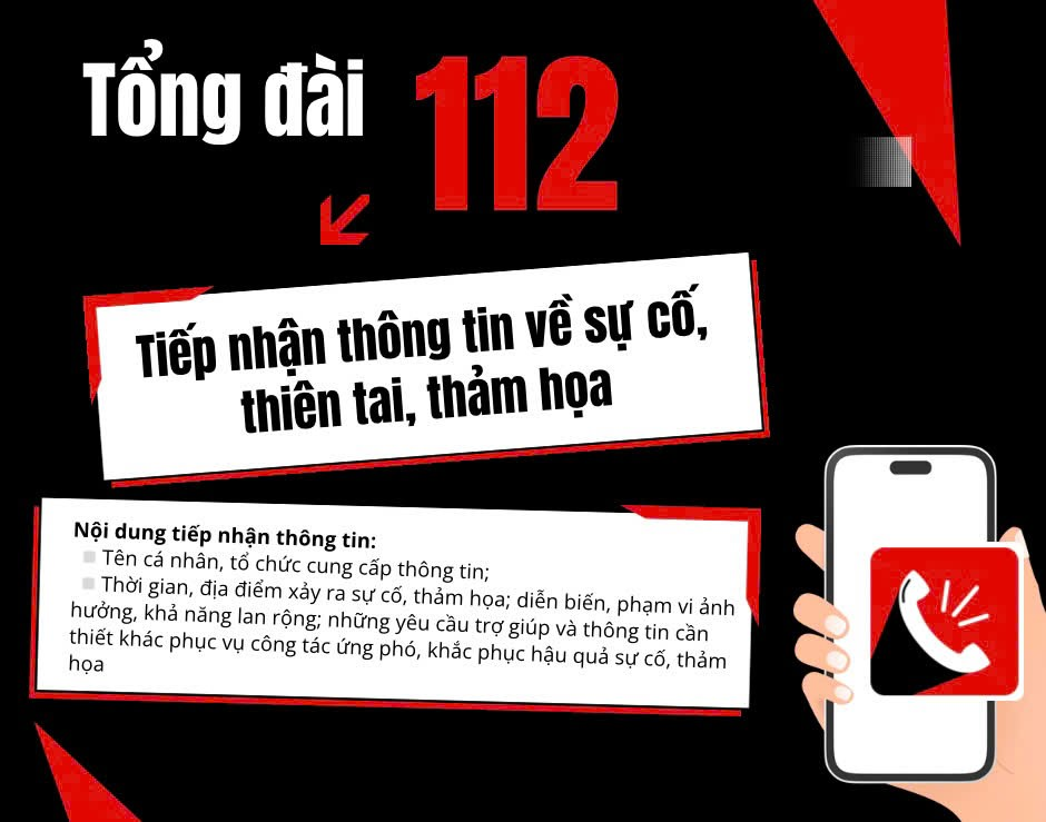 Tuyên truyền số điện thoại khẩn cấp quốc gia 112 – tiếp nhận thông tin về sự cố, thiên tai, thảm họa và yêu cầu cứu trợ