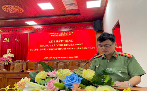 Phòng Tham mưu tổ chức lễ phát động hưởng ứng phong trào Thi đua Ba nhất “kỷ luật nhất – trung thành nhất – gần dân nhất”