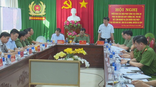 Hội nghị triển khai các biện pháp công tác công an phục vụ đảm bảo ANTT cưỡng chế, thu hồi đất lâm nghiệp bị lấn chiếm trái phép tại tiểu khu 267, 268 